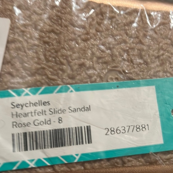 NWT Seychelles Heartfelt Metallic Slide‎ Sandal Rose Gold Size 8 - Picture 6 of 6